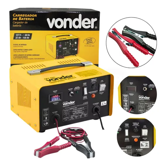 Carregador Bateria Carro Caminhão Trator 32-150ah - Vonder Foto 1