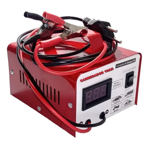 Carregador Bateria Carro Moto Inteligente 10ah 12v Cv10ah Foto 1