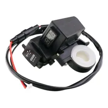 Carregador Celular Gps Moto Usb C/ Voltímetro Led Cor Vermelho Foto mini  2