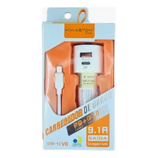 Carregador Celular Veicular 2 Usb Cabo Android V8 Turbo Foto  mini 1