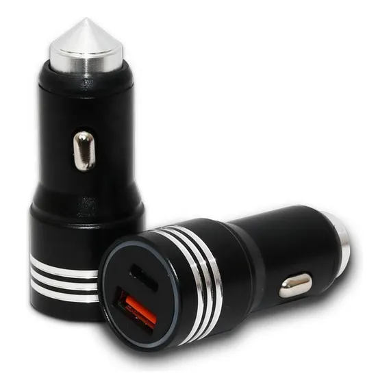 Carregador Celular Veicular Rápido 2 Entradas Usb E Tipo C Foto 1