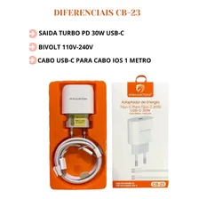 Carregador Com Cabo Turbo 30w Carga Rapida Para iPhone Cor Branco Foto mini 4