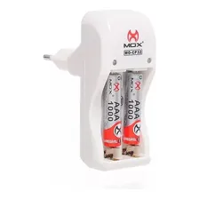 Carregador De Pilha + 2 Pilhas Aaa Recarregável 1000 Mah Mox Foto  mini 1