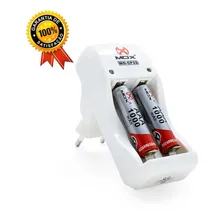 Carregador De Pilha + 2 Pilhas Aaa Recarregável 1000 Mah Mox Foto mini  3