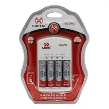 CARREGADOR DE PILHAS AA AAA 9V + 4 PILHAS RECARREGAVEIS AA PILHA RECARREGĂVEL MOX Foto mini 2