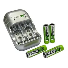 Carregador De Pilhas Flex Com 4 Pilhas Palito AAA Bivolt Foto mini  3