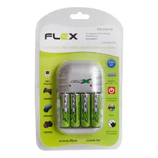 Carregador De Pilhas Flex Com 4 Pilhas Palito AAA Bivolt Foto mini  2