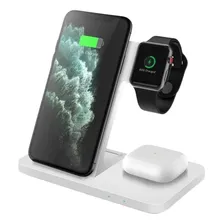 Carregador Dock Station P/ Apple Watch Airpod iPhone Samsung Cor Branco Foto mini 1