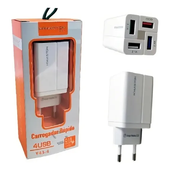 Carregador Fonte De Tomada Turbo 9.1a 4 Portas Usb 3.0 Y43-4 Foto 1