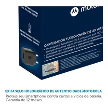 Carregador Motorola Turbo Moto One 20W Anatel Cor Preto Foto mini 2