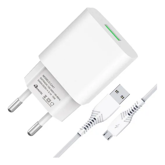 Carregador Para Samsung Galaxy A10 A01 A10s J7 J8 M10 A02 J5 Cor Branco Foto 1