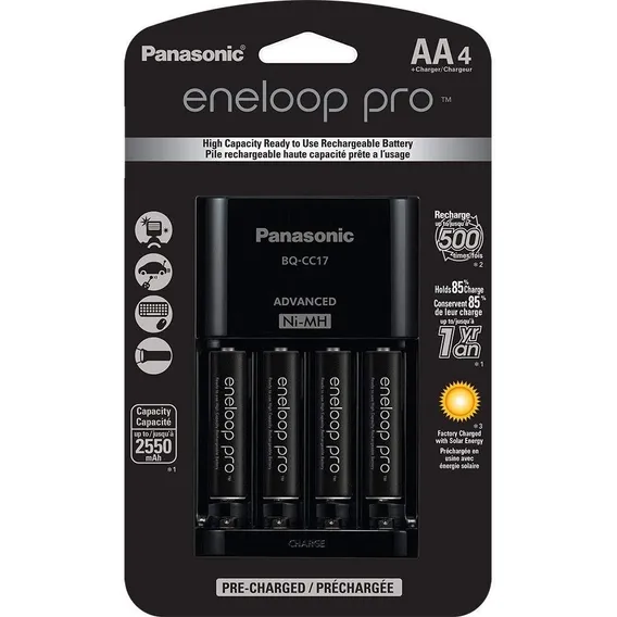 Carregador Pilha Recarregavel Eneloop Pro Kit C/ 4 Aa Foto 1