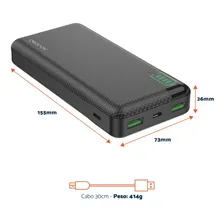 Carregador Portátil 18w 20.000mah 2 Usb + 1 Usb C Geonav Foto mini  3