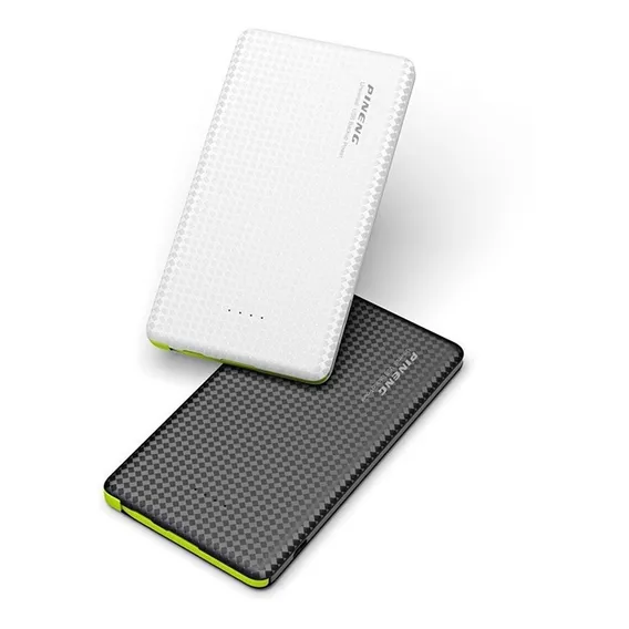 Carregador Portatil Pineng 10.000mah Powerbank Slim Cor Preto/branco Foto 1