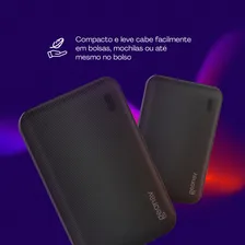 Carregador Portátil Power Bank 5.000mah Universal Geonav Preto Geonav Foto mini 4