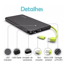 Carregador Portátil Power Bank Pineng 10000mh Cor Branco Foto mini 2