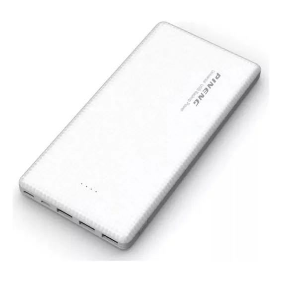 Carregador Portátil Power Bank Pineng Cor Branco 10000 mAh com adaptador pra iPhone Foto 1