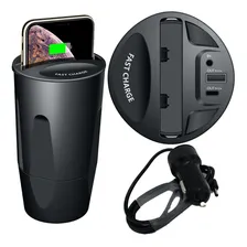 Carregador Portátil Sem Fio Modelo Copo Veicular Carro Usb Foto mini 1