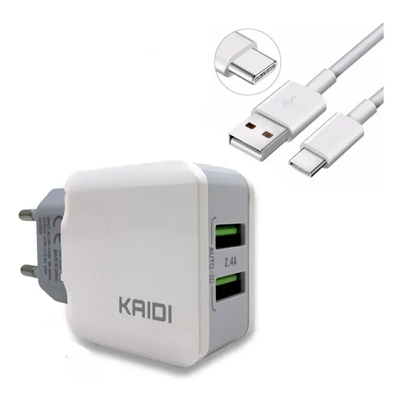 Carregador Rápido Duplo Usb + Cabo V8 Micro Usb Foto 1