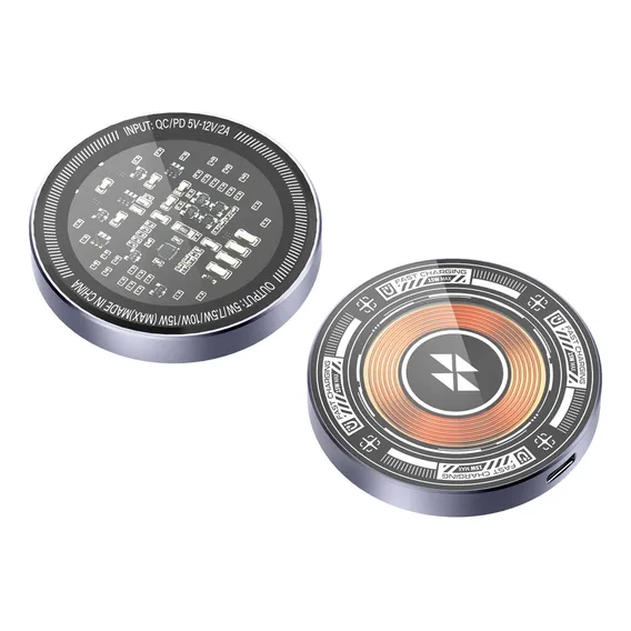 Carregador Sem Fio Indução Round Wirreless 15/20w Hrebos Foto 1
