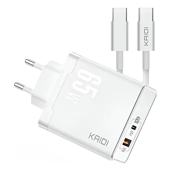 Carregador Top Turbo Kaidi 65w Para Samsung Galaxy Cor A20 Foto 1