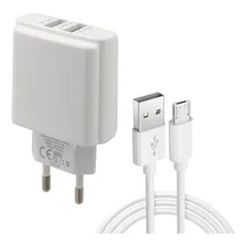 Carregador Turbo Celular Smartphone 2 Usb Cabo Usb Original Foto  mini 1