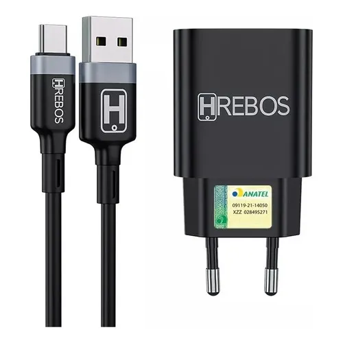 Carregador Turbo Com Cabo Tipo-c Hrebos (hs-151c) Foto 1