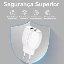 Carregador Turbo De Celular - Fonte com 2 Entradas + Cabo Usb-C Turbo Branco Foto mini  2