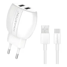 Carregador Turbo De Celular - Fonte com 2 Entradas + Cabo Usb-C Turbo Branco Foto  mini 1