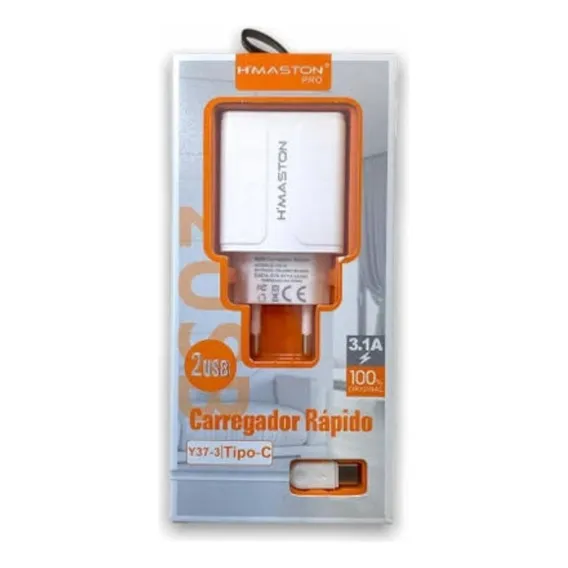 Carregador Turbo Para Celular Samsung M32 Branco Foto 1