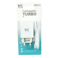 Carregador Turbo Rápido Ip Usb 5.0a Branco Foto  mini 1
