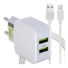 Carregador Turbo tipo C - Kaidi Kd-301C - 2 saídas USB Foto mini 3