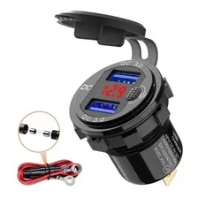 Carregador Usb Veicular Duplo Turbo Aluminium Qc3.0 Cor Preto/led Vermelho Foto mini 1
