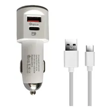 Carregador Veicular Carro Turbo 2 Usb Com Cabo Tipo C Foto  mini 1