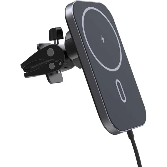 Carregador Veicular Indução Suporte Magsafe iPhone Celular Cor Preto Foto 1
