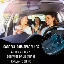 Carregador Veicular Turbo 60w Com Cabo Carro Automotivo Cinza Foto mini 4