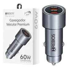 Carregador Veicular Turbo Carro Celular 2x Usb Tipo C 60w Foto mini 1