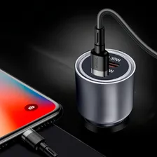 Carregador Veicular Turbo Carro Celular 2x Usb Tipo C 60w Foto mini 3