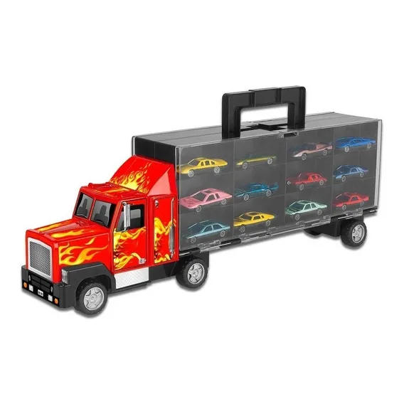 Carreta Cegonha Com 12 Carrinhos- Braskit Personagem caminhão Foto 1