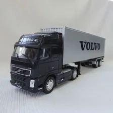 Carreta Com Container Volvo Fh12 Miniatura Die-cast 1:32 Foto mini 4