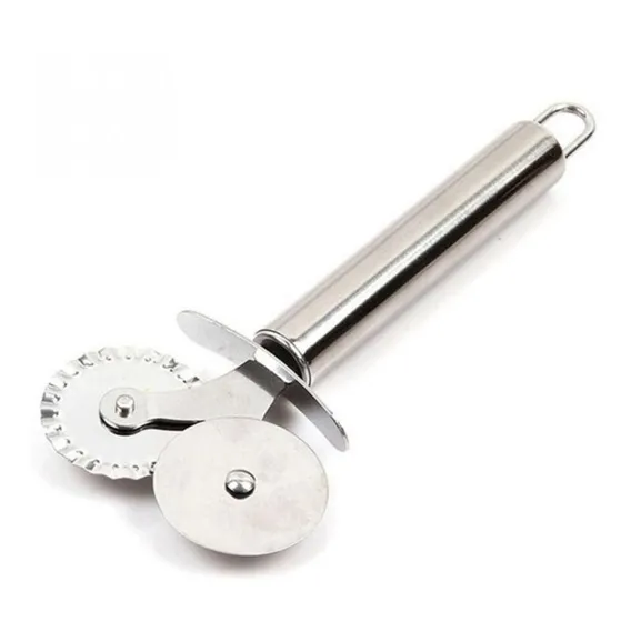 Carretilha Dupla Cortador Inox Massa Pastel Pizza Foto 1
