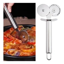 Carretilha Dupla Cortador Inox Massa Pastel Pizza Foto mini  2