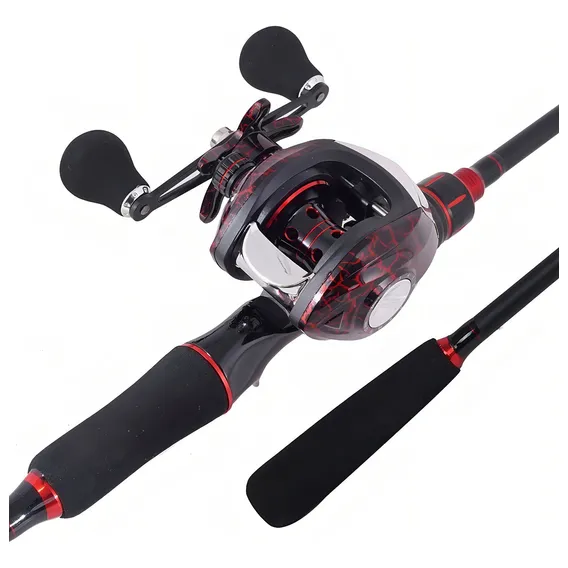Carretilha Pesca Esquerda Proberos + Carbono Carretilha Cor Preto/vermelho Foto 1