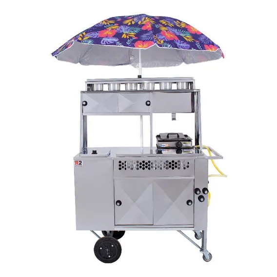 Carrinho 2 Em 1 Cachorro Quente ( Hot Dog ) E Lanche Inox R2 Foto 1