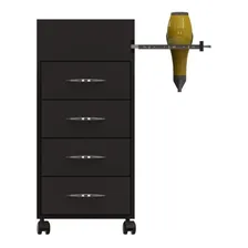 Carrinho Auxiliar Gaveteiro Cabelereiro Premium 5 Gavetas Cor Preto Tx Foto mini  2