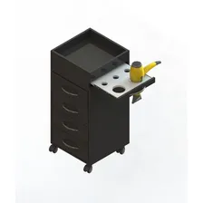 Carrinho Auxiliar Gaveteiro Cabelereiro Premium 5 Gavetas Cor Preto Tx Foto mini  3