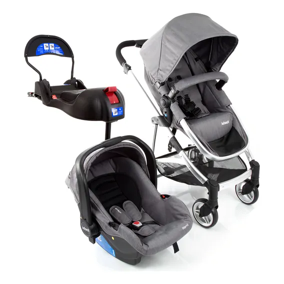 Carrinho BebĂȘ Conforto e Base Travel System Trio Epic Grey - Infanti Foto 1