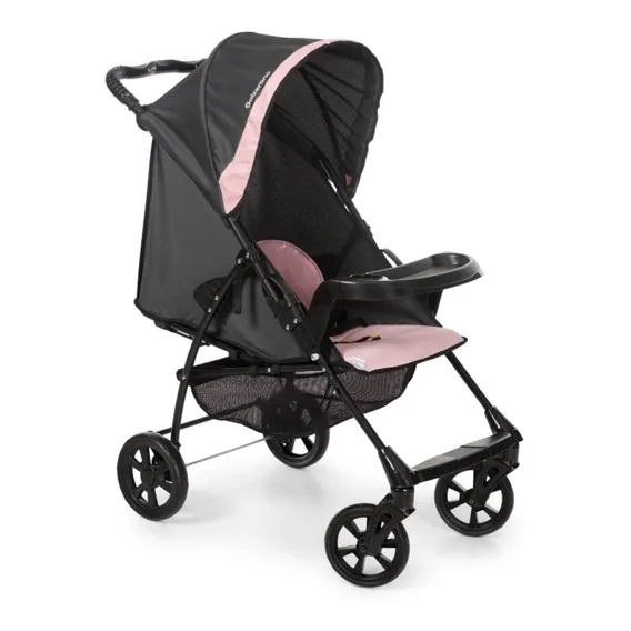 Carrinho Bebê Romano + Bebê Conforto Preto/rosa Galzerano Foto 1