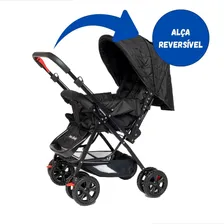 Carrinho Berço Rover Alça ReversĂvel Prime Baby Preto Foto mini 3