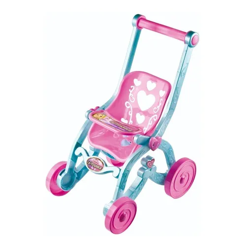 Carrinho Boneca Baby Car Princesas Florzinha Brinquemix Cor Azul/Rosa Foto 1